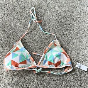 Aerie triangle bikini top with mesh large